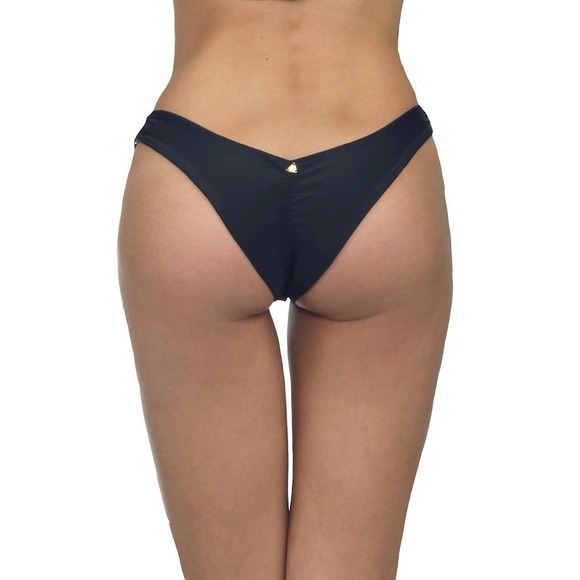 Demery Jayne Bikini Bottom Large Scrunch Black High Cut Cheeky Yves Swim Resort - Picture 1 of 9